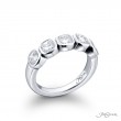 Platinum Cushion-Cut Diamond Single-Row Bezel Set Band