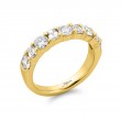 18K Yellow Gold Emerald-Cut and Round Diamond Single-Row Band