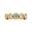 18K Yellow Gold Round Diamond Single-Row Bezel Set Band