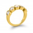 18K Yellow Gold Round Diamond Single-Row Bezel Set Band