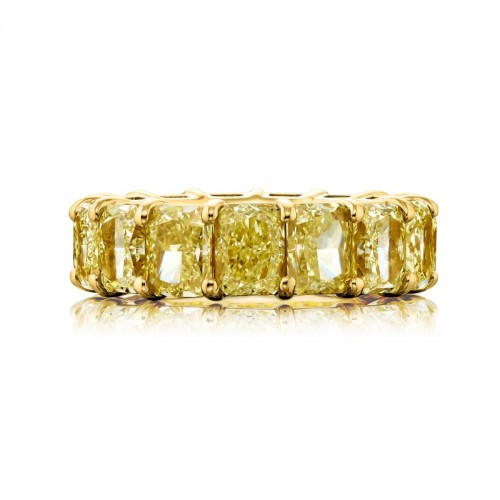 18K Yellow Gold Radiant-Cut Fancy Yellow Diamond Eternity Band