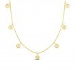 Roebrto Coin 18K Yellow Gold Diamonds By The Inch 7 Station Diamond Drop Necklace