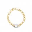 Roberto Coin 18K Yellow And White Rhodium Plated Designer Gold Link Bracelet