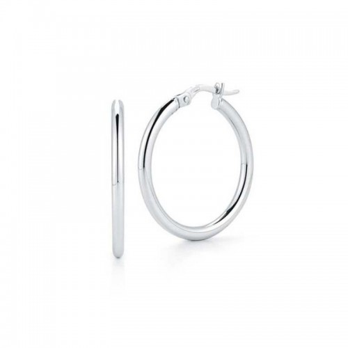 Roberto Coin 18K White Gold Medium Perfect Gold Hoops