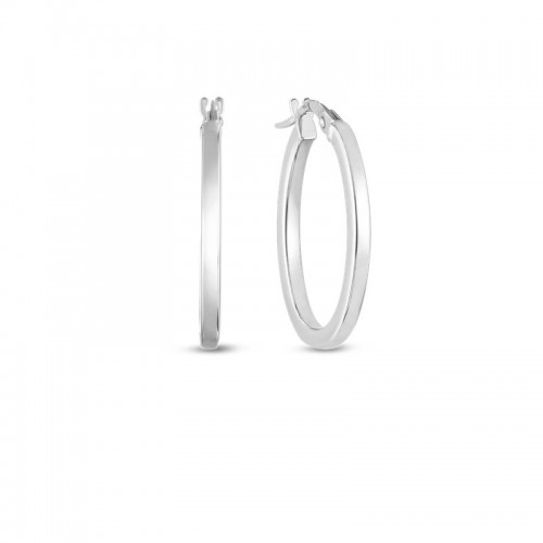 Roberto Coin 18K White Gold Perfect Medium Hoop Earrings