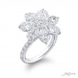 JB Star 5.31ct Platinum Flower Round Pear Diamond Engagement Ring