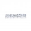 Platinum Emerald-Cut and Radiant-Cut Diamond Single-Row East-West Band