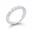 Platinum Emerald-Cut and Radiant-Cut Diamond Single-Row East-West Band