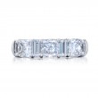 Platinum Cushion-Cut and Emerald-Cut Diamond Single-Row Band