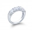 Platinum Cushion-Cut and Emerald-Cut Diamond Single-Row Band