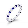 JB Star Sapphire & Diamond Eternity Band 0.80 ctw Round Alternating