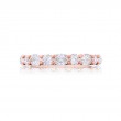 18K Pink Gold Oval and Round Diamond Single-Row East-West Band
