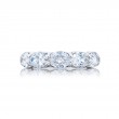 Platinum Oval Diamond Single-Row East-West Band
