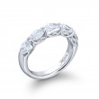 Platinum Oval Diamond Single-Row East-West Band
