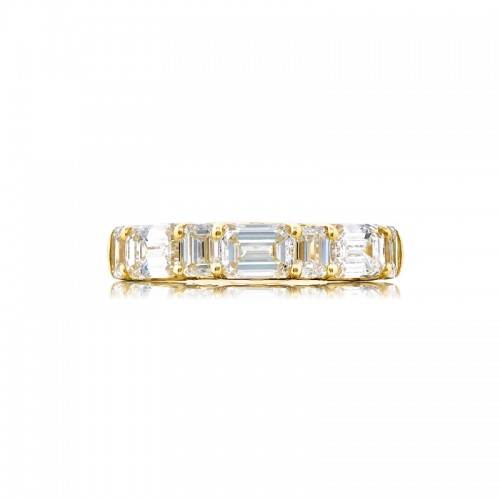 18K Yellow Gold Emerald-Cut Diamond Single-Row East-West Band