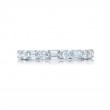 Platinum Emerald-Cut and Round Diamond Single-Row East-West Band