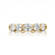 18K Yellow Gold Oval and Round Diamond Single-Row East-West Band