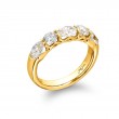 18K Yellow Gold Oval and Round Diamond Single-Row East-West Band