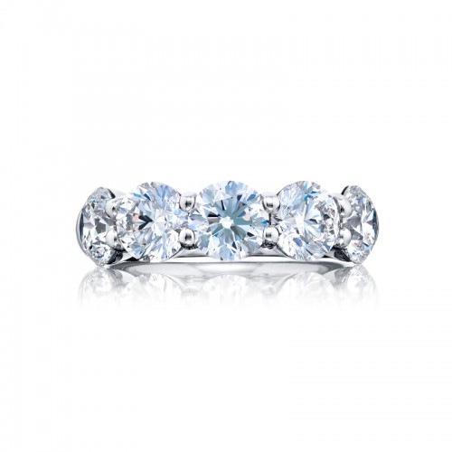 Platinum Radiant-Cut Diamond Single-Row GIA Certified Band