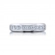 Platinum Princess-Cut Diamond Single-Row Channel Set Men's Wedding Band