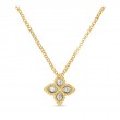 Roberto Coin 18K Yellow And White Gold Rhodium Plated Princess Flower Small Diamond Flower Pendant