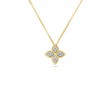 Roberto Coin 18K Yellow And White Gold Rhodium Plated Princess Flower Medium Diamond Flower Pendant Necklace
