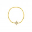 Roberto Coin 18K Yellow And White Rhodium Plated Gold Princess Flower Diamond Stretch Bracelet