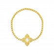 Roberto Coin 18K Yellow Gold Venetian Princess Diamond Flower Stretch Bracelet