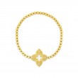 Roberto Coin 18K Yellow Gold Venetian Princess Diamond Flower Stretch Bracelet