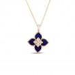 Roberto Coin 18K Rose Gold Venetian Princess Lapis And Diamond Flower Pendant