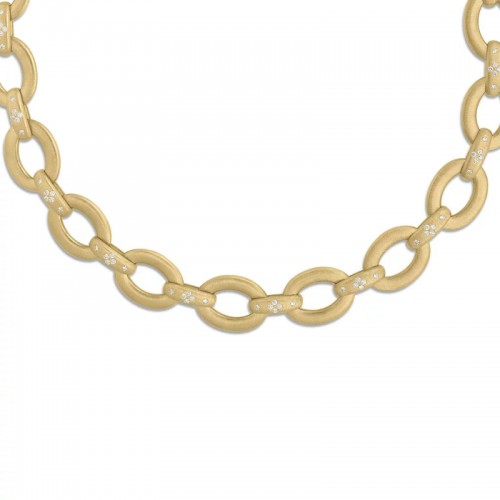 Roberto Coin 18K Yellow Gold Duchessa Small Oval Link Diamond Necklace