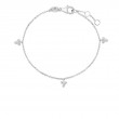 Roberto Coin 18K White Gold Rhodium Plated Love By The Yard Dangling Diamond Flower Bracelet