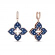 Roberto Coin 18K Rose Gold Venetian Princess Blue Titanium Inlay And Diamond Flower Drop Earrings