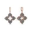 Roberto Coin 18K Rose Gold Venetian Princess Large Grey Titanium Diamond Flower Drop Earrings