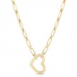 Roberto Coin 18K Yellow Gold Cialoma Diamond Heart Pendant On Paperclip Link Chain