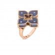 Roberto Coin 18K Rose Gold Diamond Blue Titanium Venetian Princess Ring