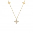 Roberto Coin 18K Yellow Gold Love In Verona Diamond And Polished Flower Station Necklace