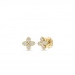Roberto Coin 18K Yellow Gold Love In Verona Medium Pave Diamond Flower Stud Earrings
