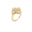 Roberto Coin 18K Yellow Gold Arabesque Pave Diamond Flower Ring