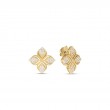 Roberto Coin 18K Yellow Gold Arabesque Pave Diamond Flower Earrings