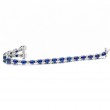 Platinum Oval Cabochon Sapphire and Diamond Bracelet