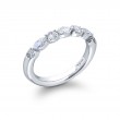 Platinum Marquise and Round Diamond Single-Row East-West Band