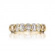 18K Yellow Gold Emerald-Cut and Oval Diamond Single-Row Band