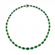 Platinum Oval Emerald and Diamond Certified Necklace