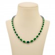 Platinum Oval Emerald and Diamond Certified Necklace