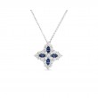 Roberto Coin 18K White Gold Princess Flower Large Sapphire And Diamond Flower Pendant