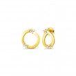 18K Yellow Gold Love In Verona Double Diamond Circle Earrings