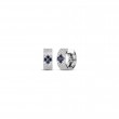 Roberto Coin 18K White Gold Rhodium Plated Love In Verona Sapphire And Diamond Hoop Earrings
