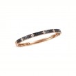 Roberto Coin 18K Rose Gold Love In Verona Black And White Diamond Bangle Bracelet