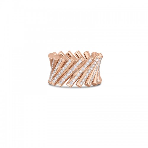 Roberto Coin 18K Rose Gold Diamond Domino Ring